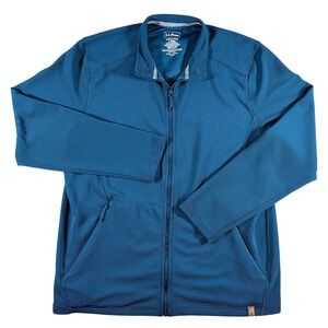 L.L.Bean | Blue Recycled Polyester Full Zip Airlight Knit Jacket | Large